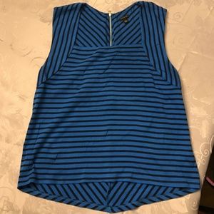 Ann Taylor Tops - Ann Taylor Blue and Black Striped Sleeveless Shirt Ann Taylor Tops - Ann Taylor Blue and Black Striped Sleeveless Shirt